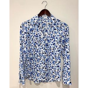 Express Portofino Blouse in Blue & White Floral Print